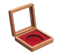 Perfeclan Wooden Presentation Display Box Commemorative Holder Gift Box with Clear Top Storage Case for Collector Medallions, Red