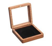 Perfeclan Wooden Presentation Display Box Commemorative Holder Gift Box with Clear Top Storage Case for Collector Medallions, Black