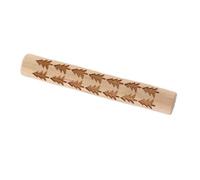 perfeclan Wooden Rolling Pin with Carved Texture Textured Wooden Clay Rolling Pin Compact Pottery Texture Roller for Home Cooks, Classrooms, Style C