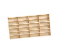 Perfeclan Wooden Storage Divider Box, Wall Mounted Toy Car Storage Car Display Shelf, Tabletop Box for Action Figures, Doll Model, Car, 24 Grid