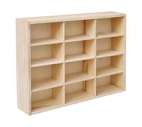 Perfeclan Wooden Storage Divider Box, Wall Mounted Toy Car Storage Car Display Shelf, Tabletop Box for Action Figures, Doll Model, Car, 12 Grid