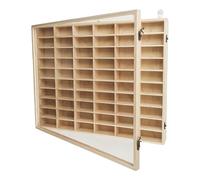 Perfeclan Wooden Toy Car Display Case Wall Mounted Organizer Collectible, Multi Grid, Organizing Display Shelf Model Car Storage Rack, 60 Grid