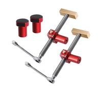 perfeclan Workbench Clamp Holdfast Set Clamp Vise Stop with Fast Positioning Anti Slip Grip Aluminum Alloy and Steel Build Suitable for Home workshops cabinetry Assembly Sanding Stations Wood Cutting