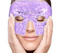 PerfeCore Eye Mask Get Rid of Puffy Eyes Migraine Relief, Sleeping, Travel Therapeutic Hot Cold Compress Pack With Cover Gel Beads, Spa Therapy Wrap for Sinus Pressure Face Puffiness Headaches Purple