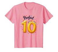 Perfect 10 Birthday Celebration Festive Milestone T-Shirt, Kids, Pink, 3 Years