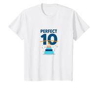 Perfect 10 Birthday Celebration for Milestone Moments T-Shirt, Kids, White, 10 Years
