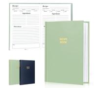 Perfect Blank Recipe book - Recipe Book to Write In Your Own Recipes,Organize Your Recipes- Waterproof Cover and 186 Blank Pages Recipe Notebook (spring green)