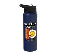 Perfect Couple Bacon Egg Breakfast Stainless Steel Insulated Water Bottle
