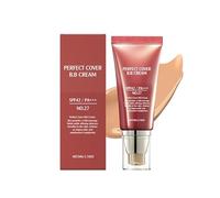 Perfect Cover BB Cream Foundation, Flawless Base Moisturising Blemish Concealer with UVA Protection, Lightweight & Breathable Non-Cakey Makeup for Sensitive Skin, All-Day Radiant Finish (Light Brown)