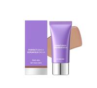 Perfect Cover Serum BB Cream, Moisturizing and Lightweight Nude Makeup Creams, Skin Care Foundation Makeup, Light and Natural Foundation, for All Skin Types,Dark Skin