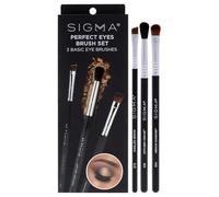 Perfect Eyes Brush Set by SIGMA for Women - 3 Pc Diffused Crease Brush - E38, Medium Sweeper Brush - E54, Angled Brow Brush - E75
