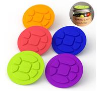 Perfect Fit: 5-Pack Fermentation Lids for Regular Mouth Mason Jars, Silicone Airlock Lids for Standard Ball & Kerr Jars, Self-Burping Valve for Pickles, Relish & Small Batch Ferments