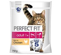 Perfect Fit Adult 1+ - Complete Dry Food for Adult Cats from 1 Year Old, Rich in Chicken, 750g