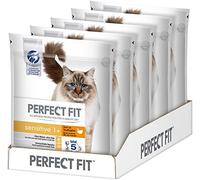 PERFECT FIT Cat Food, Dry Food Sensitive 1+ Rich in turkey, 5 sachets (5 x 750 g)