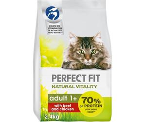 Perfect Fit Complete Natural Vitality with Beef and Chicken Cat Food - 2.4kg