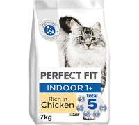 Perfect Fit Indoor Adult 1+ Complete Dry Cat Food for Adult Cats Aged 1+ Years, Rich in Chicken, 1 Bag (7 kg)