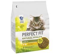 Perfect Fit Natural Vitality Dry Cat Food Adult 1+ - Complete Dry Food for Adult Cats from 1 Year Old, Rich in Chicken and Turkey - 2, 4 kg (Pack of 3)
