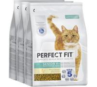 Perfect Fit Senior 11+ Complete Dry Cat Food for Senior Cats Aged 11+ Years, Rich in Chicken, 3 Bags (2.8 kg)
