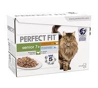 48 x Perfect Fit Senior 7+ Cat Pouches Wet Food Mixed Flavours In Sauce 85g