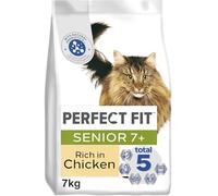 Perfect Fit Senior 7+ Complete Dry Cat Food for Senior Cats Aged 7+ Years, Rich in Chicken, 1 Bag (7 kg)
