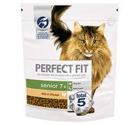 Perfect Fit Senior 7+ Complete Dry Cat Food for Senior Cats Aged 7+ Years, Rich in Chicken, 4 Bags, 750 g (Pack of 4)