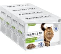 48 x Perfect Fit Senior 7+ Cat Pouches Wet Food Mixed Flavours In Sauce 85g