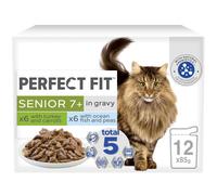 Perfect Fit Senior 7+ - Wet Cat Food - Pouches Mixed Selection - 48 x 85 g