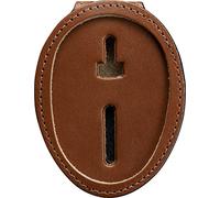 Perfect Fit Shield Wallets Austin Texas Police Belt Badge Holder with Neck Chain Tan Leather (Cutout #603)