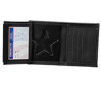 Perfect Fit Shield Wallets Ohio Sheriff 5-Point Star Hidden Badge & ID, Black, One size, Hidden Badge Bi-fold Wallet