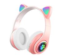 Perfect Flower Headphones With Cute Cat Ears, Wireless Bluetooth 5.0 LED Light-suitable For, Tablets, Gifts, Foldable Stereo Headsets For Adults And Children