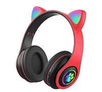 Perfect Flower Headphones With Cute Cat Ears, Wireless Bluetooth 5.0 LED Light-suitable For, Tablets, Gifts, Foldable Stereo Headsets For Adults And Children