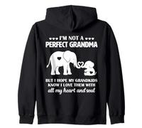Perfect Grandma Hope Grandkids Elephant Love Heart and Soul Zip Hoodie