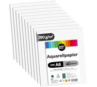 perfect ideaz 40 Sheets FSC Watercolour Paper DIN-A6 290 g/m², 105 x 148 mm (4.1 x 5.8 in), White, Art Paper Lightly Textured & matt, Watercolor Paper for Artists, Students, Ideal Post-Card-Size
