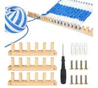 PERFECT LASER Chunky Knitting Loom - 35.4 Inch Large Wooden Knitting Loom 3Pcs Chunky Blanket Loom Thick Wooden Afghan Loom Kit for Adults Hand Knitting Chunky Yarn Blankets