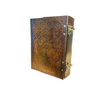 perfect leather shop 600 pages large sun embossed journal | handmade blank notebook grimoire book of shadows sketchbook writing 7 x 10 brown