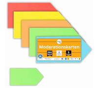 perfect line - 250 Moderation Cards, 24 x 10.5 cm, Strong Recycled Paper, Assorted Colours, Premium Quality, Eco-Friendly, Made in Germany, Blue Angel Certified