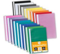 perfect line - 36 file folders DIN A4 made of PP - 18 colours 2 pieces each - transparent cover, commercial stapling, recyclable plastic - indelible, acid-free