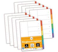 perfect line Folder Index DIN A4, 6 Pieces, Set of 10, Cardboard, Made in Germany, Blue Angel Certified