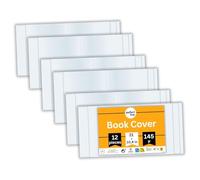 Perfect Line Pack of 12 Clear Book Cover, 10.43 x 21.26 Inch, Extra Strong and Durable
