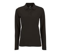 Perfect Long Sleeve Pique Polo Shirt SOL'S Black S