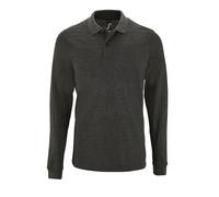 Perfect Long Sleeve Pique Polo Shirt SOL'S Charcoal L