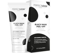 Perfect Look London Peel-Off Face Mask for Blackhead Remover & Acne - Deep Pore Cleanser with Bamboo Charcoal & Kaolin - Unclogs Pores & Controls Oil