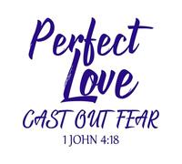 Perfect Love cast Out Fear Fine Carving Decals 67.2x71cm Tattoo Culture DarkBlue