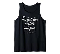 Perfect Love Casteth Out Fear 1 John 4:18 Bible Verse Prayer Tank Top