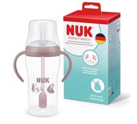 Perfect Match Learner Straw Bottle | 8+ Months | 260ml | Leak Proof Baby Straw Cup | Anti-Slip Handles | Bear | 1 Count