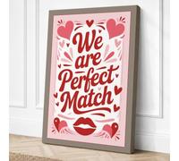 Perfect Match Typography Canvas Wall Art Print 36x24 Inch