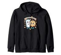 Perfect Match Valentine's Day Milk Cookie Funny Partner Zip Hoodie