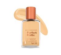 Perfect Matte Long Wear Foundation - 03 Blush, 30ml | High Coverage & Lightweight | Water-Resistant & Oil-Free | SPF 15 & Vitamin E | Smooth Matte Finish | Hydrating Formula for All Skin Types