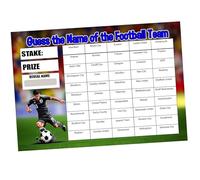 Perfect Message Football Scratchcard A4 Size, 50 names, Fundraising, Pub Event (Single Scratchcard)