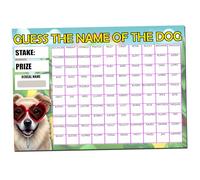 Perfect Message Fundraising Scratch card Activity Predict the Dogs Name Fete Fayre A4 100 Names